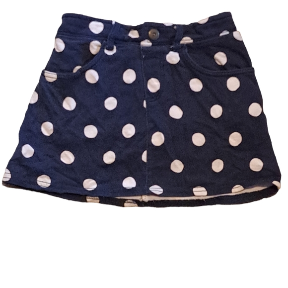 Crazy 8 navy blue and white polka-dot skirt with shorts underneath girls 7/8 - Picture 1 of 4